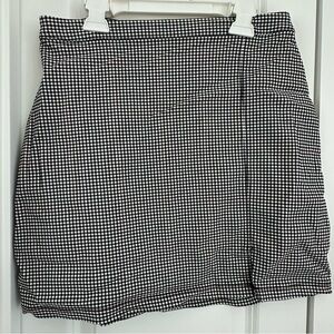 Hollister Black, White & Maroon Gingham Mini Skirt